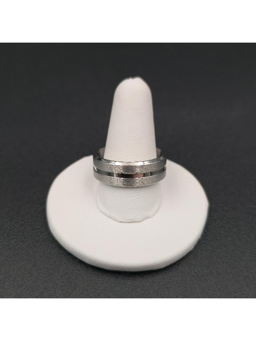 Size 10 Stainless Steel Single Grooved Unisex Band Ring A7454